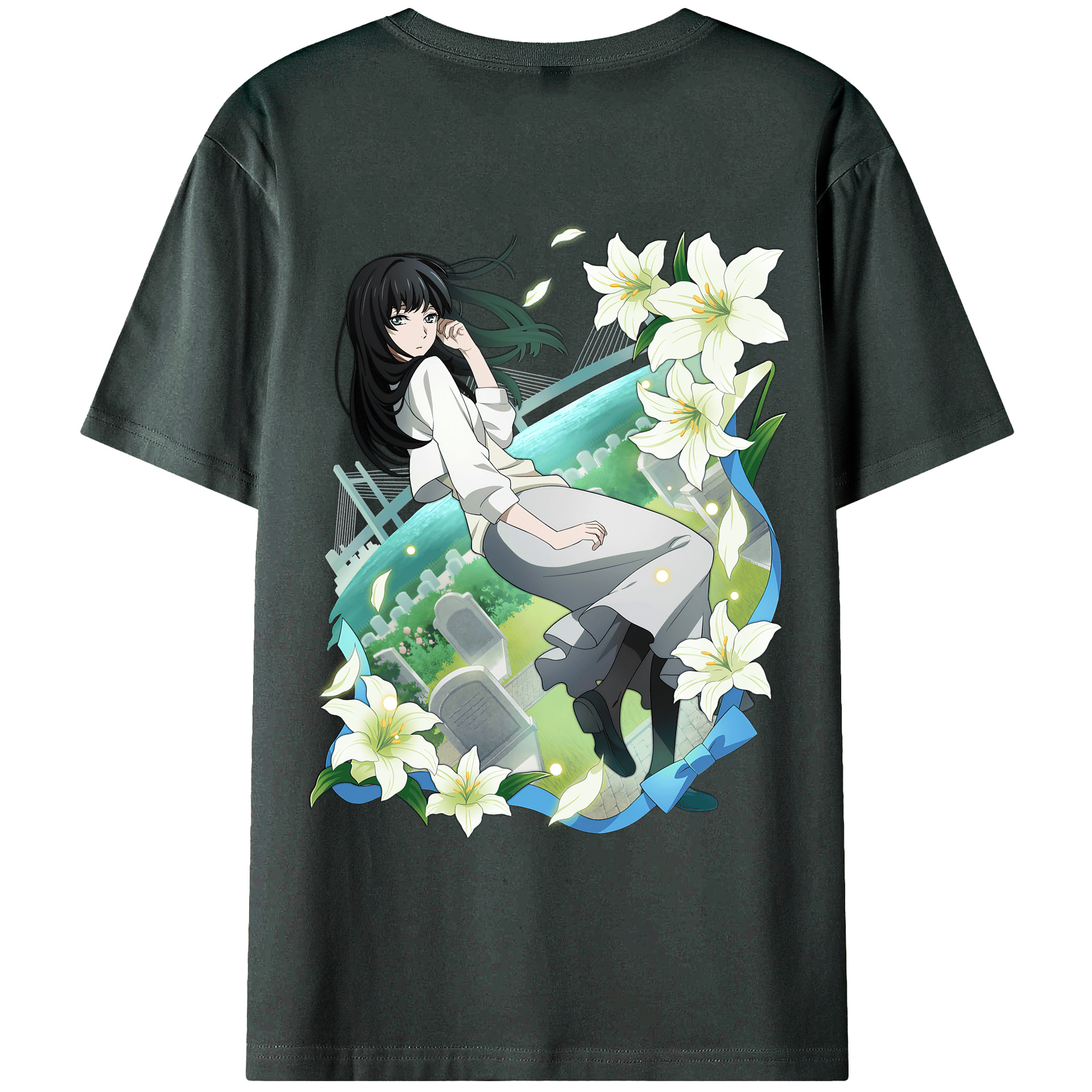（画像用） 文豪ストレイドッグス Bungo Stray Dogs 綿100％ メンズ半袖Tシャツ（バックプリント） 通気性
